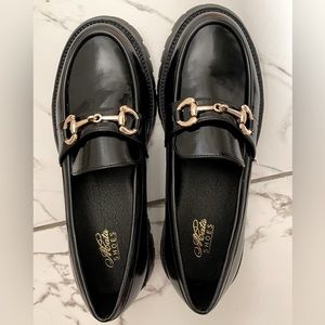 Faux Leather Slip-On Lug-Sole Loafers